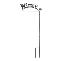 Welcome Wrought Iron Garden Flag Stand